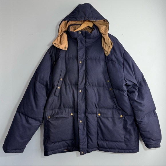 Schott NYC Down Filled Hooded Puffer Parka Jacket Men's Navy Size 3XL 9040D - Picture 5 of 16